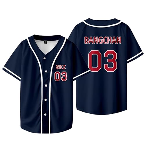 Felix Baseball Jersey Bangchan Chaotic Han in Hyunjin Lee Know Changbin Seungmin Dominate World Tour Merch