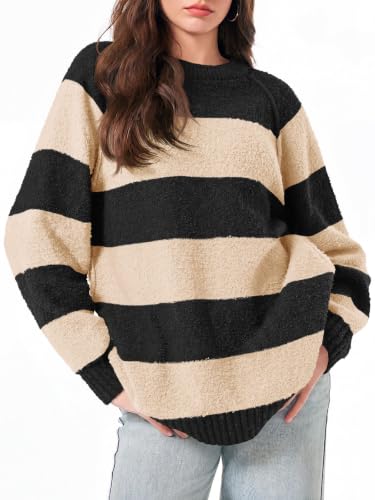 Image of Saodimallsu Womens Oversized Sweater Fuzzy Long Sleeve Casual Tunic Sweater
