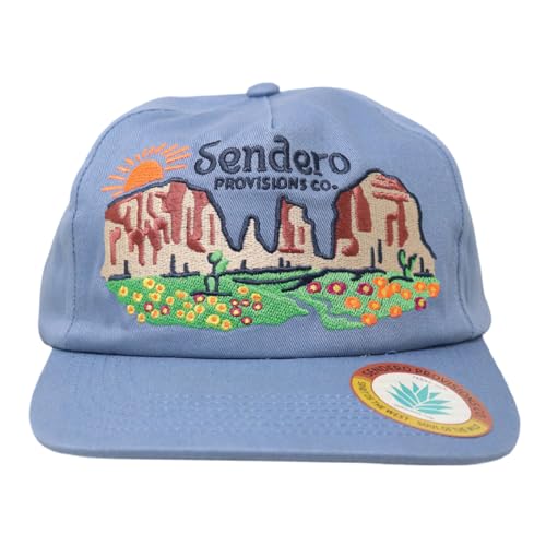 Image of Sendero Provisions Co. Desert Bloom Adjustable Snapback Hat with Embroidered Design (Blue) - One Size