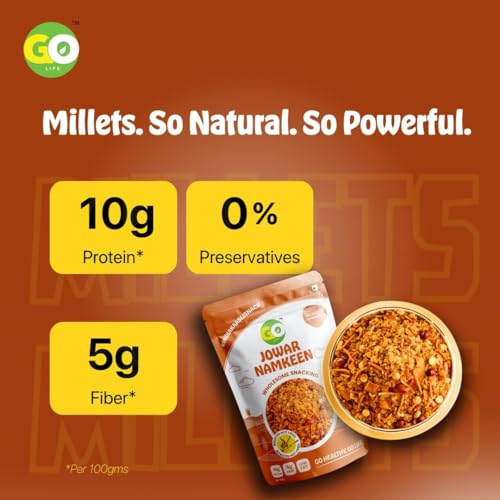 Image of GO LIFE Namkeen (Jowar,Ragi, Bajra combo) Healthy Snacks for Weight Loss | Roasted, Protein-Rich, High Fiber, Zero Preservatives | Tasty Snack | Gluten-Free | Anytime Snacking