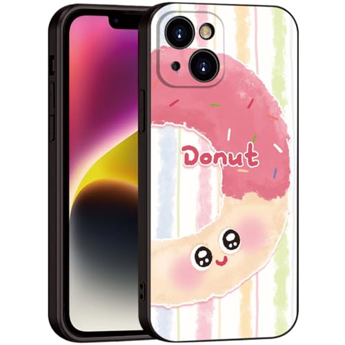 Donut Pattern Phone Case for iPhone 13 - Pink Frosting with Colorful Sprinkles, Soft Cute Protective Cover for Girls & Women (B1-Cartoon Cute Donut)