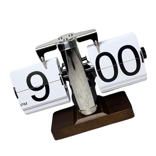 Fcnjsao Reloj lateral digital vintage con giro lateral automático, funciona con pilas para decorar el hogar y la oficina
