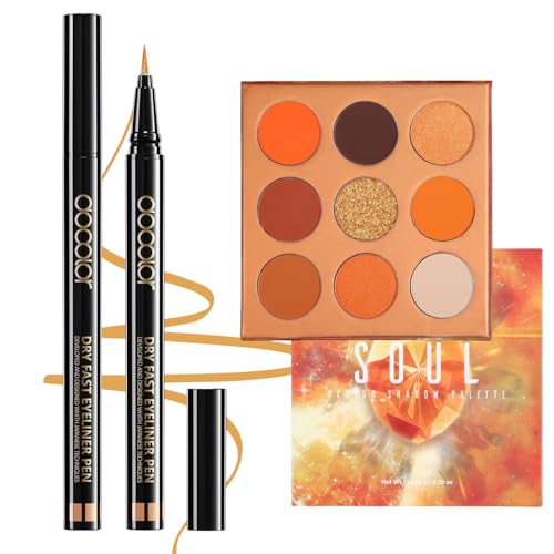 Delineador líquido impermeable con paleta sombra naranja 9 colores