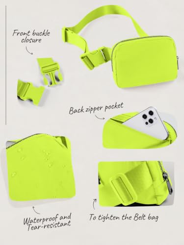 Image of ODODOS Unisex Mini Belt Bag with Adjustable Strap Small Fanny Pack for Workout Running Traveling Hiking, Neon