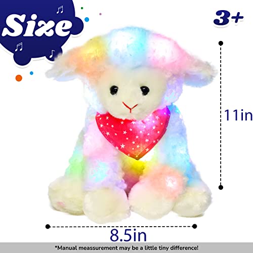 Cuteoy Led Musical Lamb Stuffed Animal Night Light Plush Sheep Lullaby Toy Adjustable Volume Animated Easter Birthday Festival For Kids Toddler Girls 11" #TOP1
