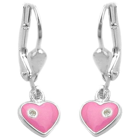 Pink Heart Leverback Earrings for Kids Cover