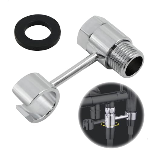 360° Support de Douche Sans Perçage - Pommeau Douchette Réglable, Raccordement 20mm éCrou Porte Universel Attache Pomme de Douche, ABS Chromé pour Salle de Bain, Installation Facile