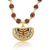 Gold Plated 1 Face Rudraksha Mahakal/Mahakaal/महाकाल Emerged with 5 Face Covering Rudraksha Mala Nat