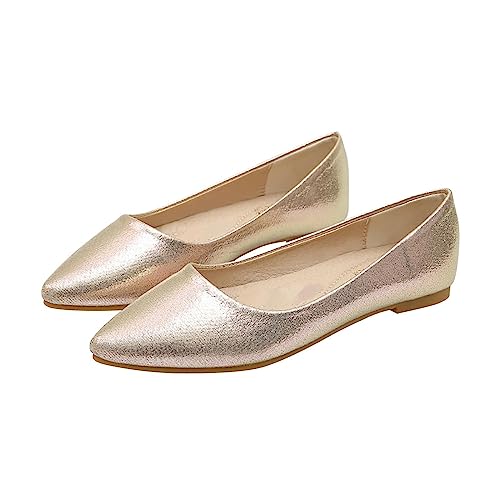 Bailarinas - Mocasines planos para mujer, elegantes zapatos de mujer, zapatos de fiesta, boda, zapatos de novia, zapatos de encaje, zapatos de punta deslizante, zapatos de Mary Jane, dorado, 37 Bailarinas - Mocasines planos para mujer, elegantes zapatos de mujer, zapatos de fiesta, boda, zapatos de novia, zapatos de encaje, zapatos de punta deslizante, zapatos de Mary Jane, dorado, 37