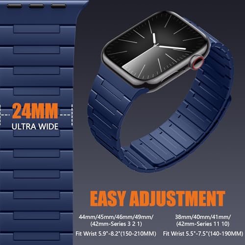 Image of SNBLK Magnetic Watchband Compatible with Apple Watch for Men 44mm 45mm 46mm 49mm 42mm 41mm 40mm 38mm Women, Silicone Sport Strong Magnet Strap for iWatch Series 11 Ultra 3 Ultra 2 Se 10 9 8 7 6 5 4 1