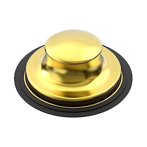 Kitchen Sink Stopper, 3-1/2 inch Universal Sink Plug Cover for Garbage Disposal Flange Drain - Stainless Steel Oil-Rubbed Bronze (Gold) Cover
