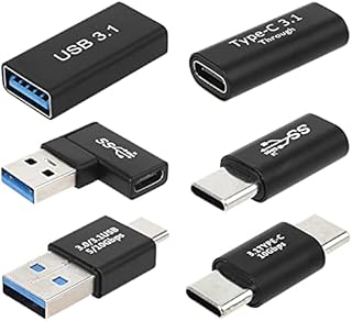USB Adapter Kit, 6PCS USB C Male to USB A Female Converter USB Connectors for Laptops, Phones, Tablets, Computers, USB Electronics (Pack of 6 USB to Type-C Adaptor)