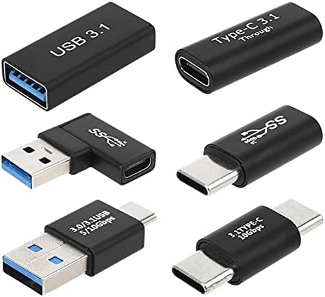 USB Adapter Kit, 6PCS USB C Male to USB A Female Converter USB Connectors for Laptops, Phones, Tablets, Computers, USB Electronics (Pack of 6 USB to Type-C Adaptor)