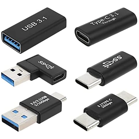 USB Adapter Kit, 6PCS USB C Male to USB A Female Converter USB Connectors for Laptops, Phones, Tablets, Computers, USB Electronics (Pack of 6 USB to Type-C Adaptor) Cover