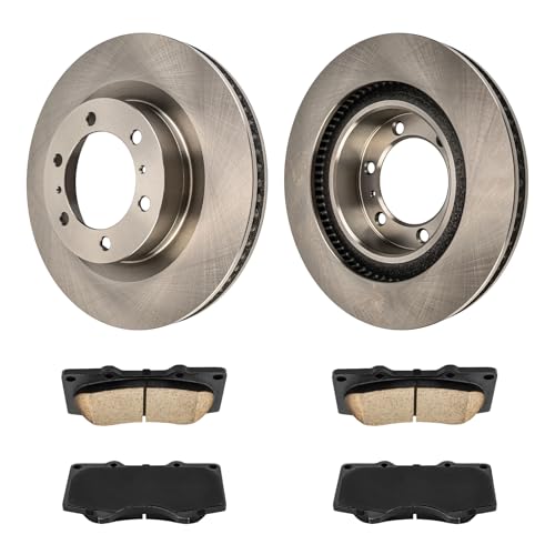 Image of KAX Front Brake Kit, OE Brake Rotors and Ceramic Brake Pads | Fits Toyota 4Runner 2010-2020, Lexus GX460 2010-2019, Automotive Replacement Brake Kit