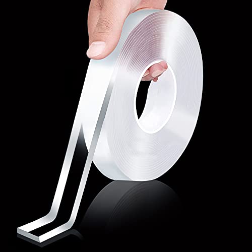 Strong Double Sided Tape Heavy Duty, Double Sided Mounting Tape Removable Double Sided Tape For Walls Hanging, Clear Double Sided Tape Reusable Double Stick Tape PANIDANO Adhesive Tape Two Sided 9.8FT