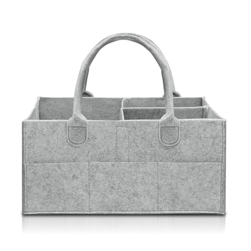 Image of PBPHX Baby box, diaper storage box, felt diaper storage box, baby products with handles (large)