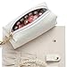 WUDUOA Portable White Jewelry Bag Cosmetic Clutch, Fashionable Travel Jewelry Storage Organizer, Gift for Girls