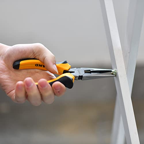 Land 6 Inch Needle Nose Pliers,Precision Long Nose Pliers With Side Cutters,Heavy Duty Crimper Winding Pinching Function Side Cutters #TOP5