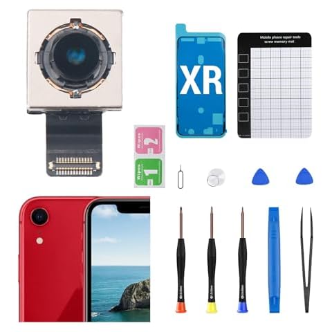 MrR.OMW for iPhone XR Back Camera Replacement, 4K 12MP Main Rear Back Camera Flex Cable Connector Replacement with Repair Kits Compatible with iPhone XR A1984 A2105 A2106 A2017 A2108 Cover
