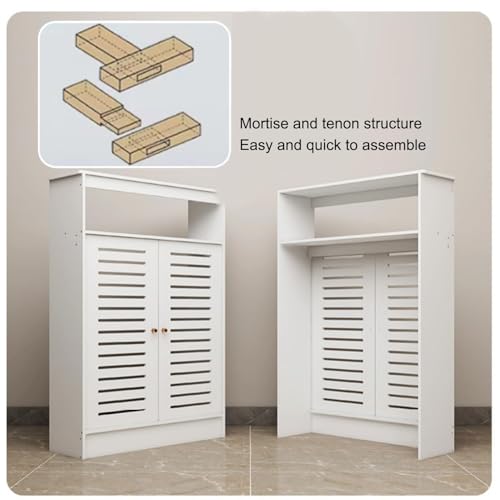 Armario para ocultar radiador con balda superior organizadora y frontal ventilado 8