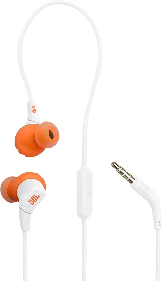 JBL Fones de ouvido esportivos Endurance Run 3 com fio com tecnologia FlipHook e TwistLock, IP65 à prova de poeira e resistente à água, som JBL de graves puros, microfone e controle remoto, USB-C