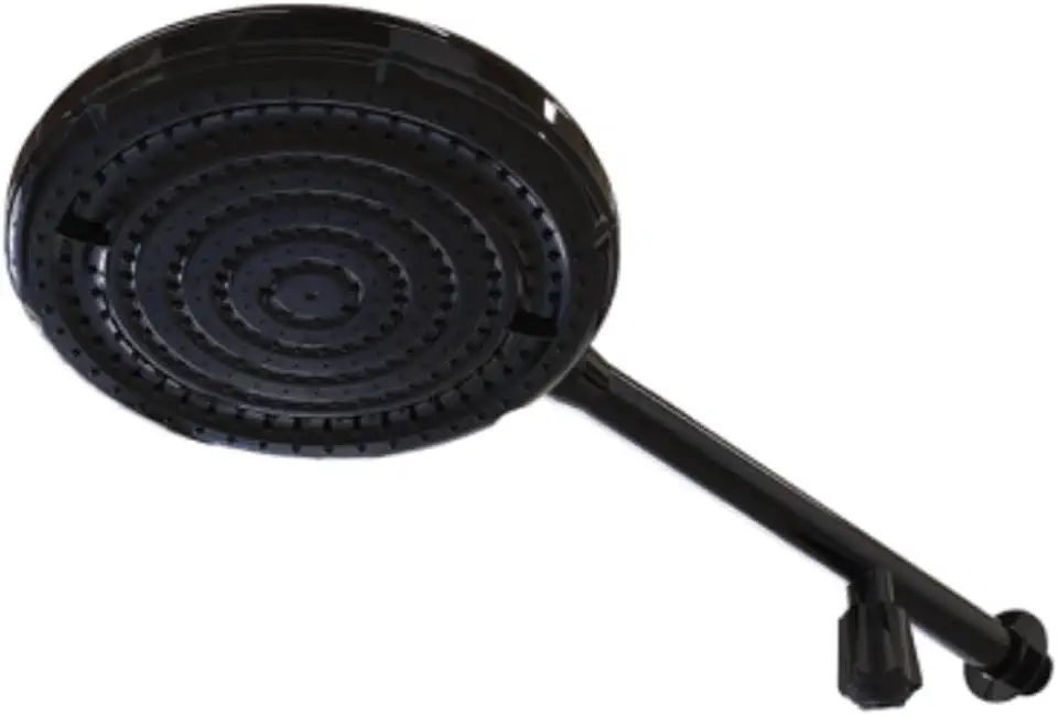 Chuveiro De Água Fria 8" Com Registro Preto Durín