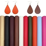 Lot de 10 feuilles en cuir synthétique gaufré 21 x 32 cm pour travaux manuels, couture, fabrication de boucles d'oreilles, décorations