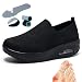 Produktbild PTKG Orthopädische Schuhe Damen, Diabetiker Schuhe Damen,Air Cushion Slip On Walking Shoes Orthopedic Diabetic Walking Shoes Freizeit Mesh Atmungsaktiv Sandals,Schwarz,38EU