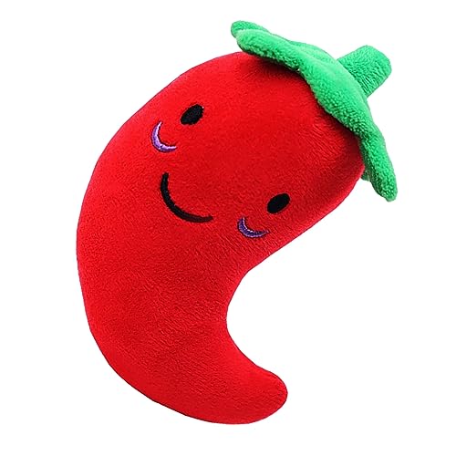 Gaeirt Juguetes de Peluche de Pimienta Roja, Juguetes de Peluche de Dibujos Animados de Resistencia a Mordeduras Interactivos Multiusos para Interiores para Perros para Mascotas