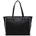 CRAZYCHIC - Sac à Main Cabas Fourre-Tout Femme Lycéenne Chaîne - Sac Grande Taille Capacité XL Cuir PU Cours Travail Fille - Porté Epaule Anse Longue Porte-Document Business Scolaire A4 - Noir