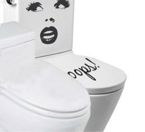 OOPS Sexy Women Black Sticker Home Decor Decal for Toilet Refrigerator