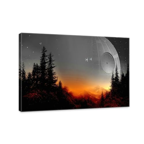 Death Star Inspired Canvas Print Wall Art