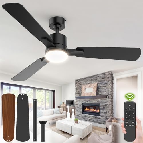 52-Inch Reversible Ceiling Fan with Lights and Remote
