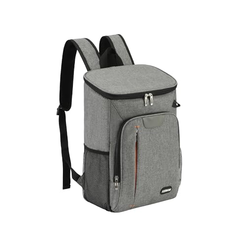 DQMEN 30L Mochila Nevera isotérmica, Bolsa de pícnic, térmica, Impermeable, de Gran Capacidad, para el Playa, Almuerzo, Picnics, Senderismo, Barbacoa (Azul) (Gris)