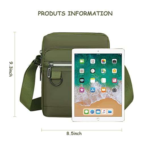 Small Men's Waterproof Messenger Bag - Ideal Crossbody Sling Purse Handbag For Work - Casual Green Shoulder Bag #TOP1