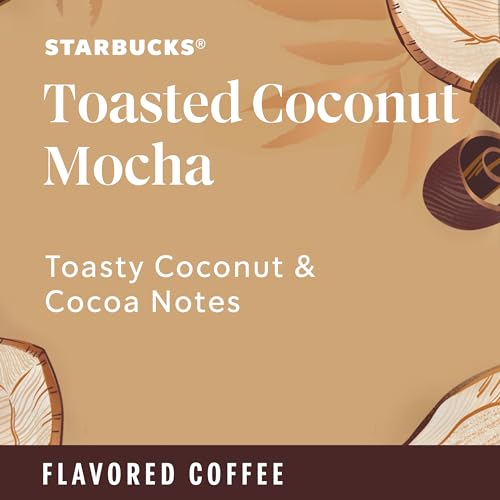 Image of Starbucks K-Cup Coffee Pods, Toasted Coconut Mocha Flavored Coffee for Keurig Brewers, 100% Arabica, Limited Edition, 6 Boxes (60 Pods Total)