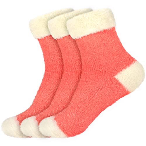 Image of BambooMN Women's Super Soft Fuzzy Socks, Polka Dot, Gradient, Snowflake, Featherlight Cuff - Assorted Colors