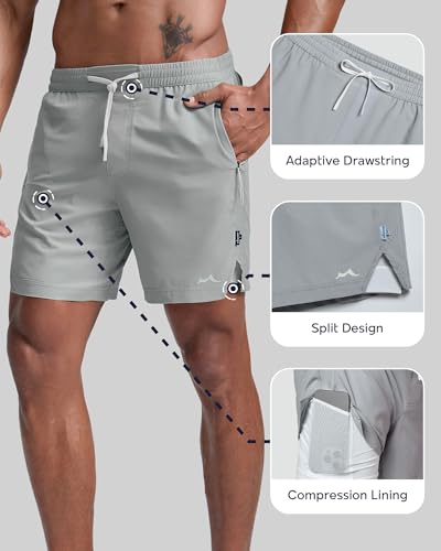 Image of maamgic Men's Athletic Running Shorts with Liner Ultra Lightweight Workout Shorts 5 inch / 7 inch