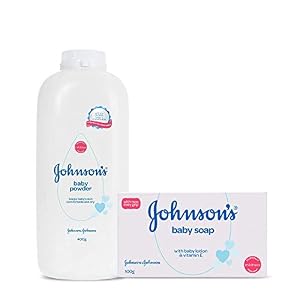 Johnson’s Baby Powder, 400g with Free Johnson’s Baby Soap, 100g for Babies