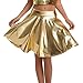Womens Metallic Skater Skirts Pleated Skirt Performance Costume Stage Costumes Shiny Flared Holographic Skort