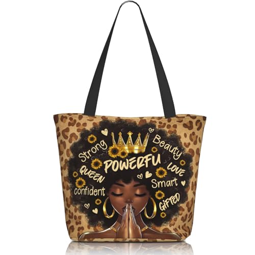 Bolso Tote para Mujeres Afroamericanas Negro miniatura 1