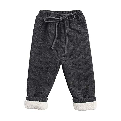 Sanlutoz l'hiver Chaud Bébé Garçons Filles Pantalons Longs Décontractée des Gamins Pantalon Doux (18-24 Mois, KPW8108-DGY) Cover