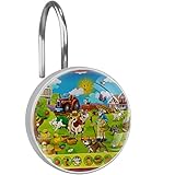 Dekorativer Duschvorhang-Haken für Kinder, Bauernhof, Tierfütterung