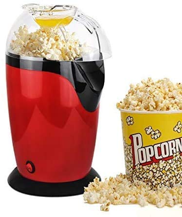 MG MART Popcorn Machine, Small 1200 W Electric Oil Free Popcorn Maker Top Lid for Home, Carnival and Parties, CE Certified, (Color May Vary)