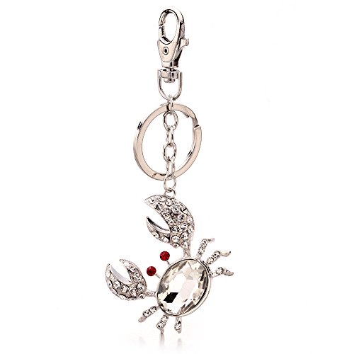 Liavy's Crab Charm Fashionable Keychain - Sparkling Crystal - Unique Gift and Souvenir