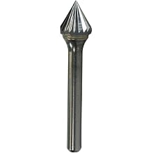 11119 Micro Grain Solid Carbide Regular Length Burr, Single Cut, Shape J SJ-1, 1/4" Shank Diameter, 1/4" Head Diameter, 3/16" Cutting Length Pack of 1