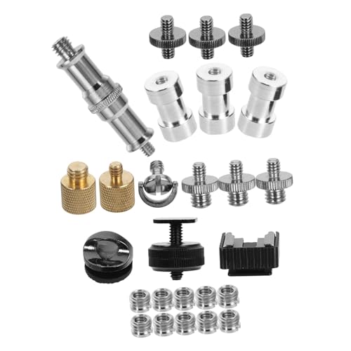Angoily 1 �Z�b�g �J�����ϊ��l�W �O�r�l�W - tripod screw �O�r�ϊ��l�W �d�b�O�r �J�������t���l�W �J�����}�E���g���i �O�r�˂��A�_�v�^�[ ���� Silver