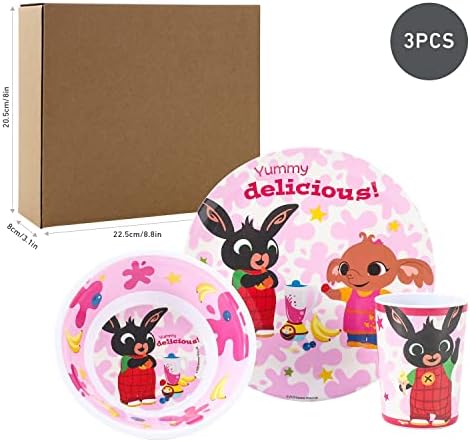 Stor Bing BPA Free Melamine 3pcs Dinner Set Plate, Bowl & Cup