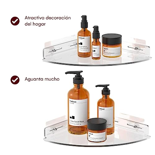 Vdomus 2 Pack Acrylic Bathroom Shelves, No Drilling Adhesive Bathroom Transparent Floating Shower Corner Shelf, Shower Shelves For Tile Walls, Shower Organizer Bathroom Storage #TOP3